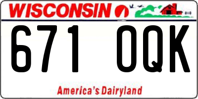 WI license plate 671OQK