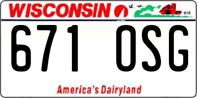 WI license plate 671OSG