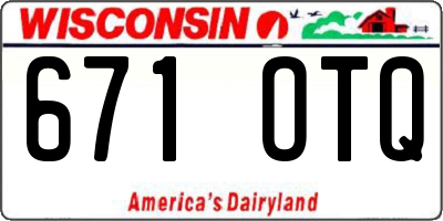 WI license plate 671OTQ