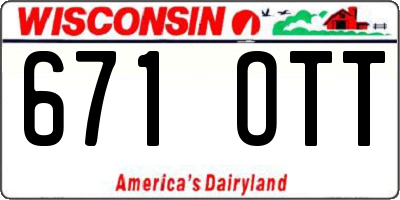 WI license plate 671OTT