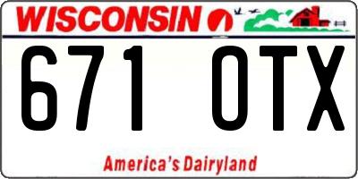 WI license plate 671OTX