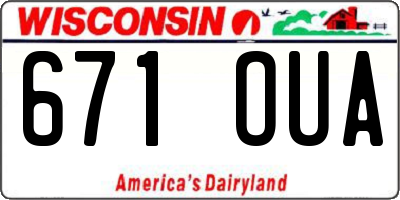 WI license plate 671OUA