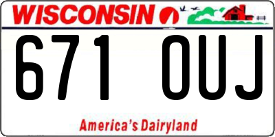 WI license plate 671OUJ