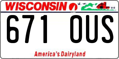 WI license plate 671OUS