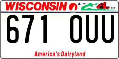 WI license plate 671OUU