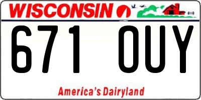 WI license plate 671OUY