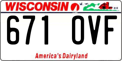 WI license plate 671OVF