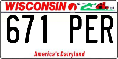 WI license plate 671PER