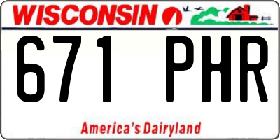 WI license plate 671PHR