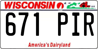 WI license plate 671PIR