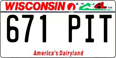 WI license plate 671PIT