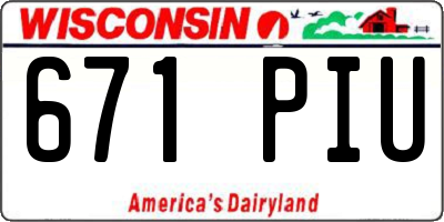 WI license plate 671PIU
