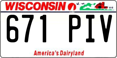 WI license plate 671PIV