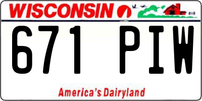 WI license plate 671PIW