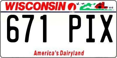 WI license plate 671PIX