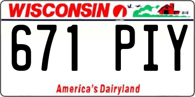 WI license plate 671PIY