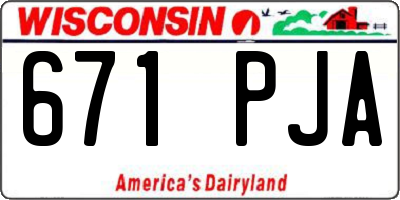 WI license plate 671PJA