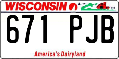 WI license plate 671PJB