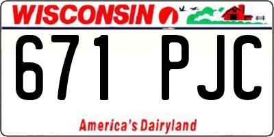 WI license plate 671PJC