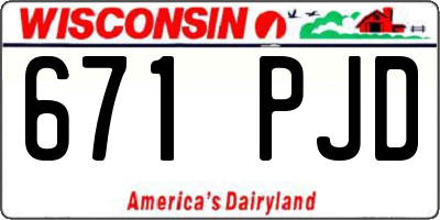 WI license plate 671PJD