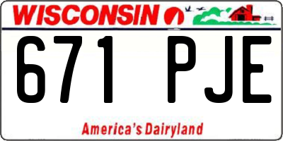 WI license plate 671PJE