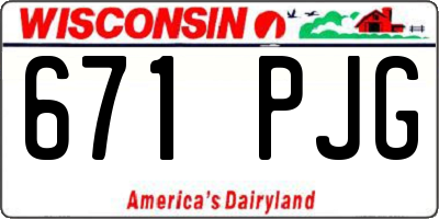 WI license plate 671PJG