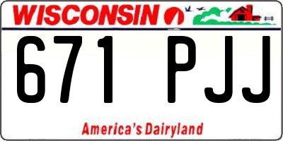 WI license plate 671PJJ