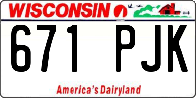 WI license plate 671PJK