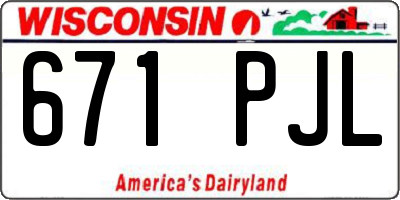 WI license plate 671PJL