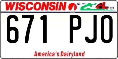 WI license plate 671PJO