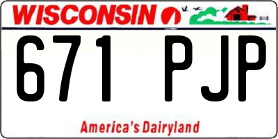 WI license plate 671PJP