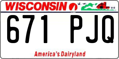 WI license plate 671PJQ