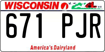 WI license plate 671PJR