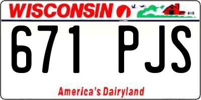 WI license plate 671PJS