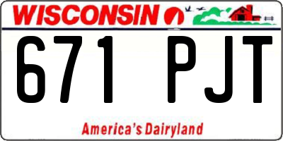 WI license plate 671PJT