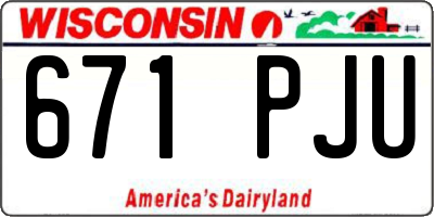 WI license plate 671PJU