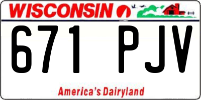 WI license plate 671PJV