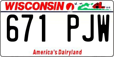 WI license plate 671PJW