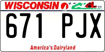 WI license plate 671PJX