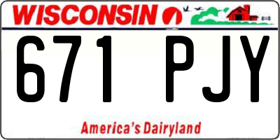 WI license plate 671PJY