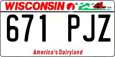 WI license plate 671PJZ