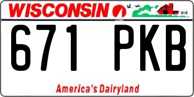 WI license plate 671PKB