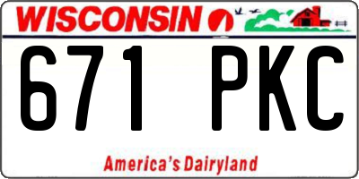 WI license plate 671PKC