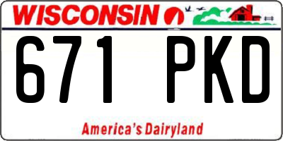 WI license plate 671PKD