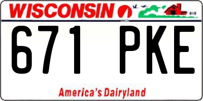 WI license plate 671PKE