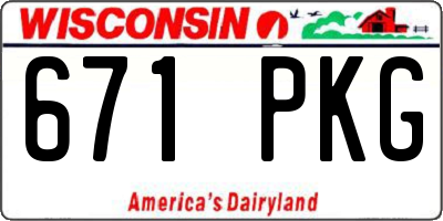 WI license plate 671PKG