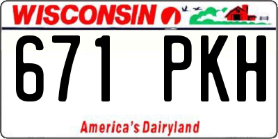 WI license plate 671PKH