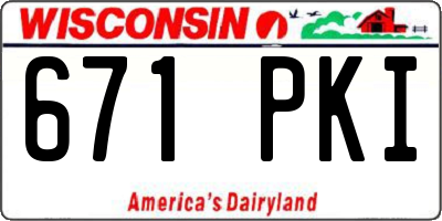 WI license plate 671PKI