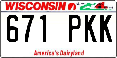 WI license plate 671PKK