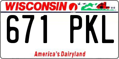WI license plate 671PKL